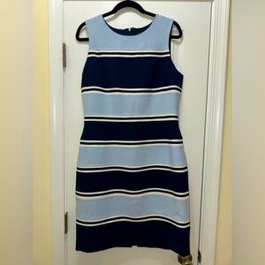 Blue striped pencil dress